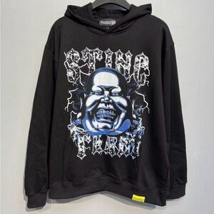 Black Graphic Hoodie with Bold Design